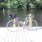 bike in front of lake
